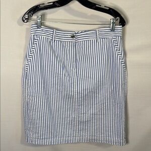 Talbots Seersucker Blue and White Striped Women's Pencil Skirt Size 8